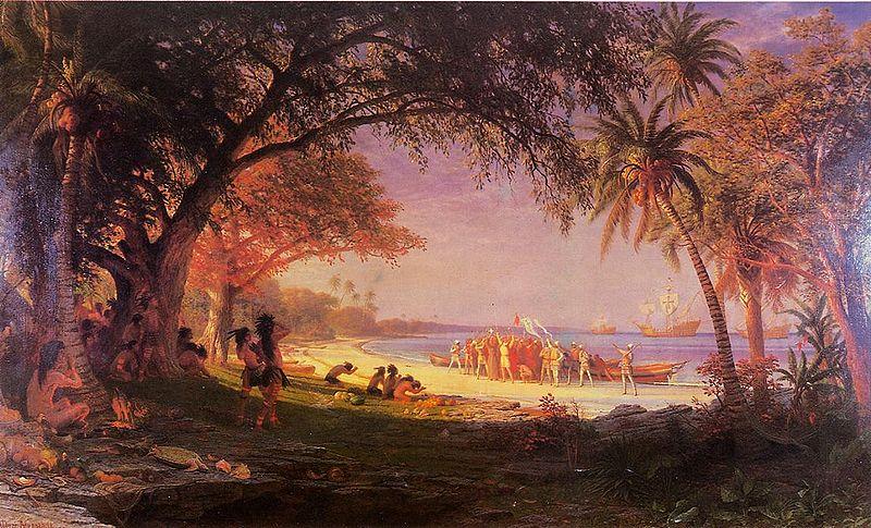 Albert Bierstadt The Landing of Columbus China oil painting art